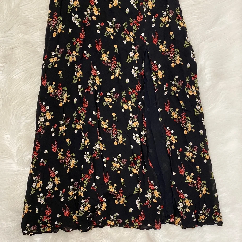 Reformation Black Floral Midi Dress - Picture 3 of 9